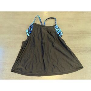 black blue  built in bra XERSION swimsuit top tankini size medium